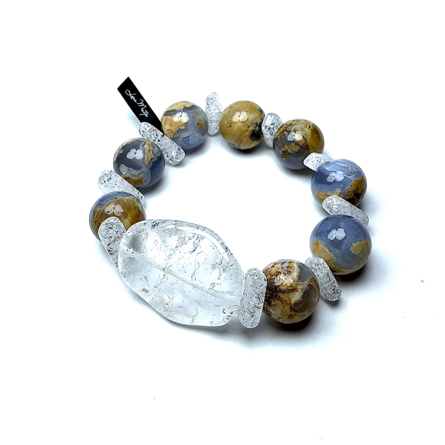 Chalcedony with Iris Crystal. Calm. Emotional Balance. Gentle Clarity.