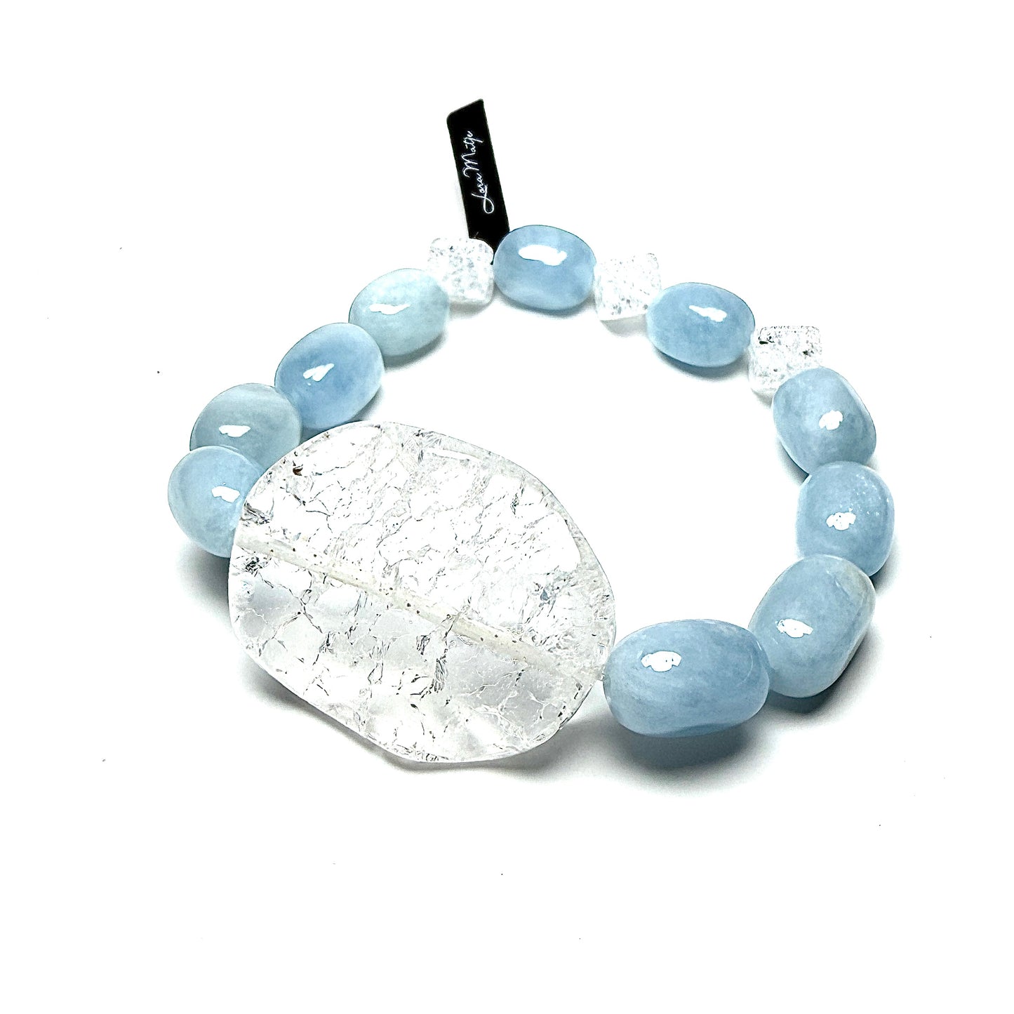 Aquamarine with Iris Crystal. Calm. Communication. Courage.