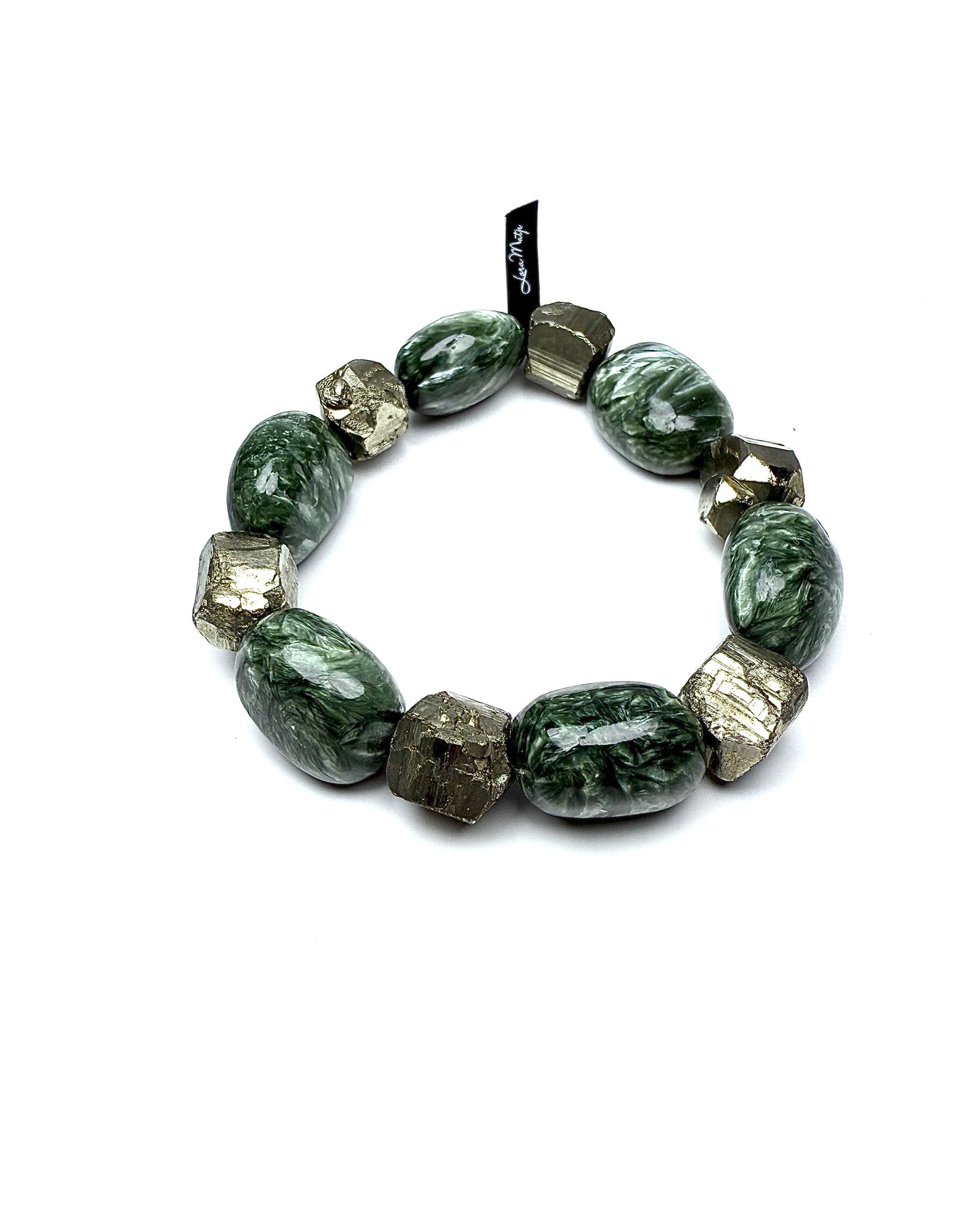 Seraphinite with Pyrite.