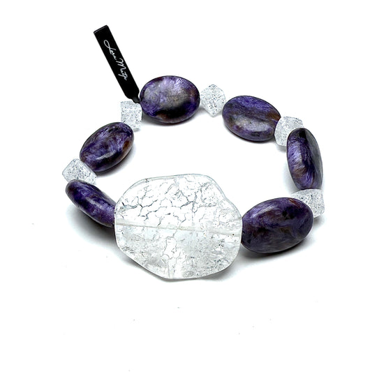 Charoite with Iris Crystal.