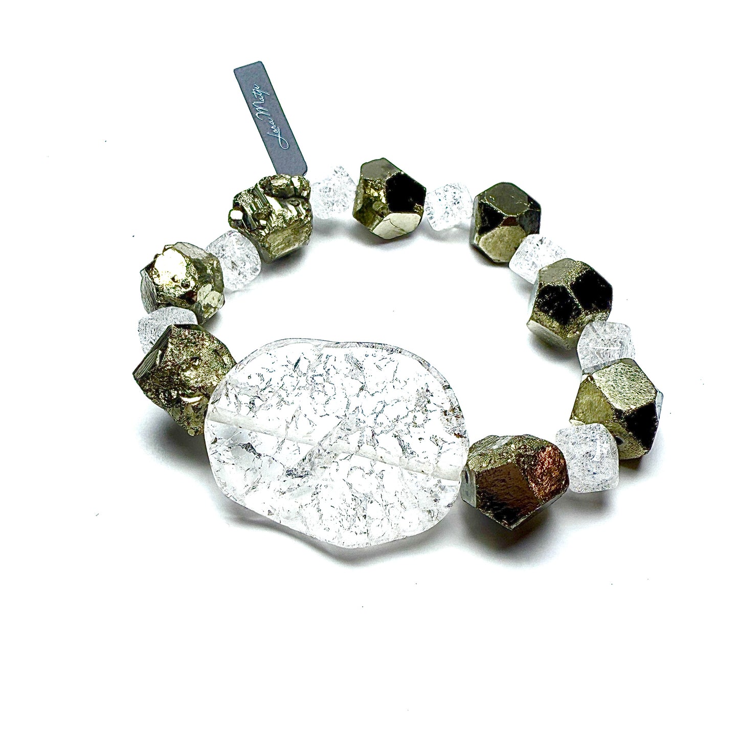 Pyrite with Iris Crystal.