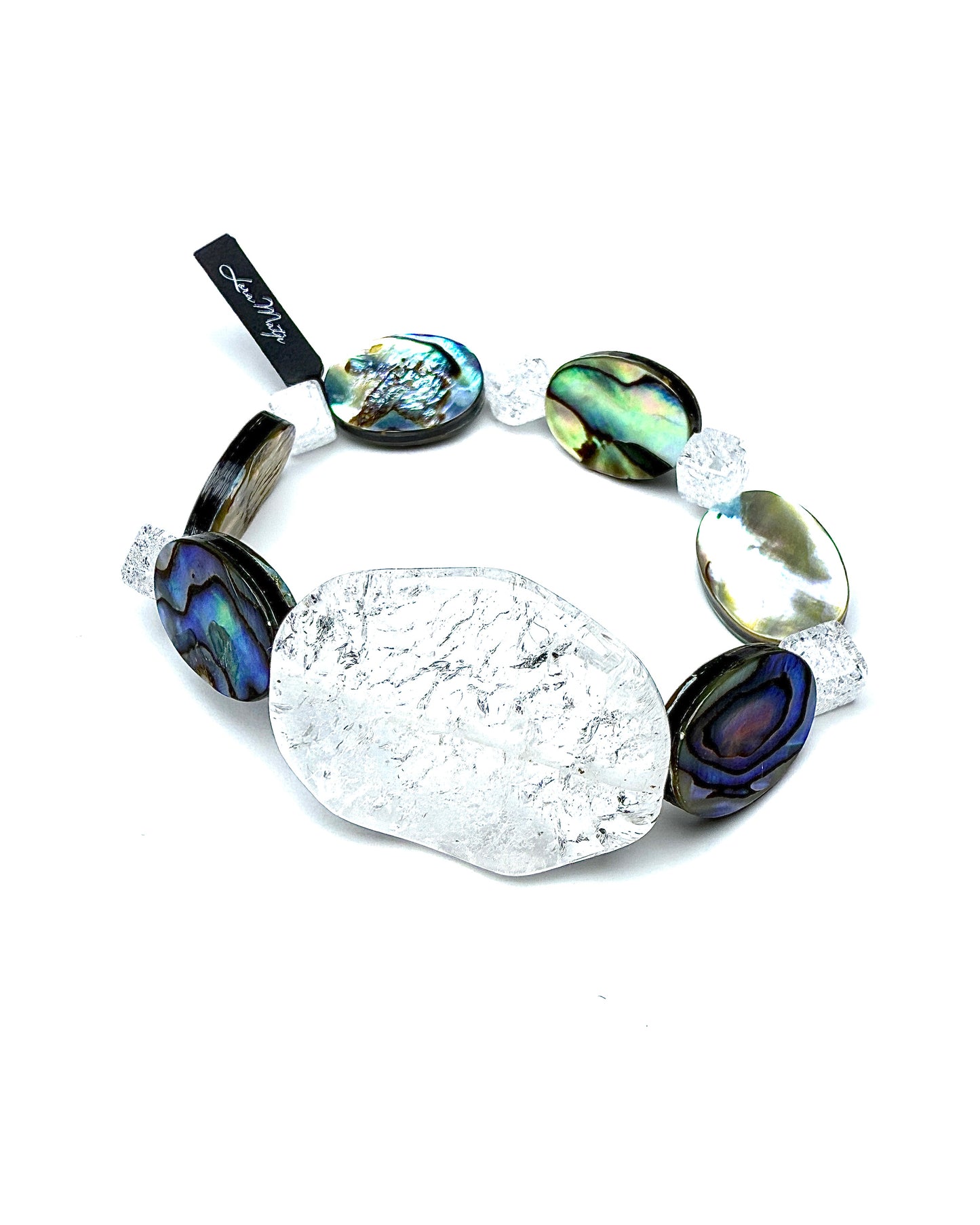 Sea Opal with Iris Crystal.