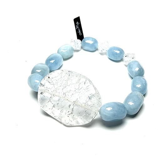 Aquamarine with Iris Crystal.